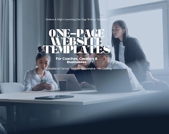 Websitesjablonen van één pagina Canva bewerkbaar mobiel responsief Geen codering