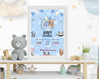 Ralph Lauren babyshoweruitnodiging bewerkbare sjabloon – aanpasbaar A6-afdrukbaar en digitaal ontwerp