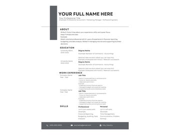 Minimalistische cv-sjablonen: in canva bewerkbare, ATS-vriendelijke professionele cv-bundel voor het zoeken naar een baan
