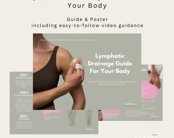 Rutina de drenaje linfático / Póster y videoguía / Drenaje linfático, pérdida de peso, desintoxicación, hábitos de bienestar, circulación, póster para el baño