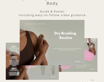 Druckbare Trockenbürsten-Routine | Poster & Anleitung | Video Anleitung | Digitales PDF, Lymphdrainage, Abnehmen, Detox, Wellness Gewohnheit