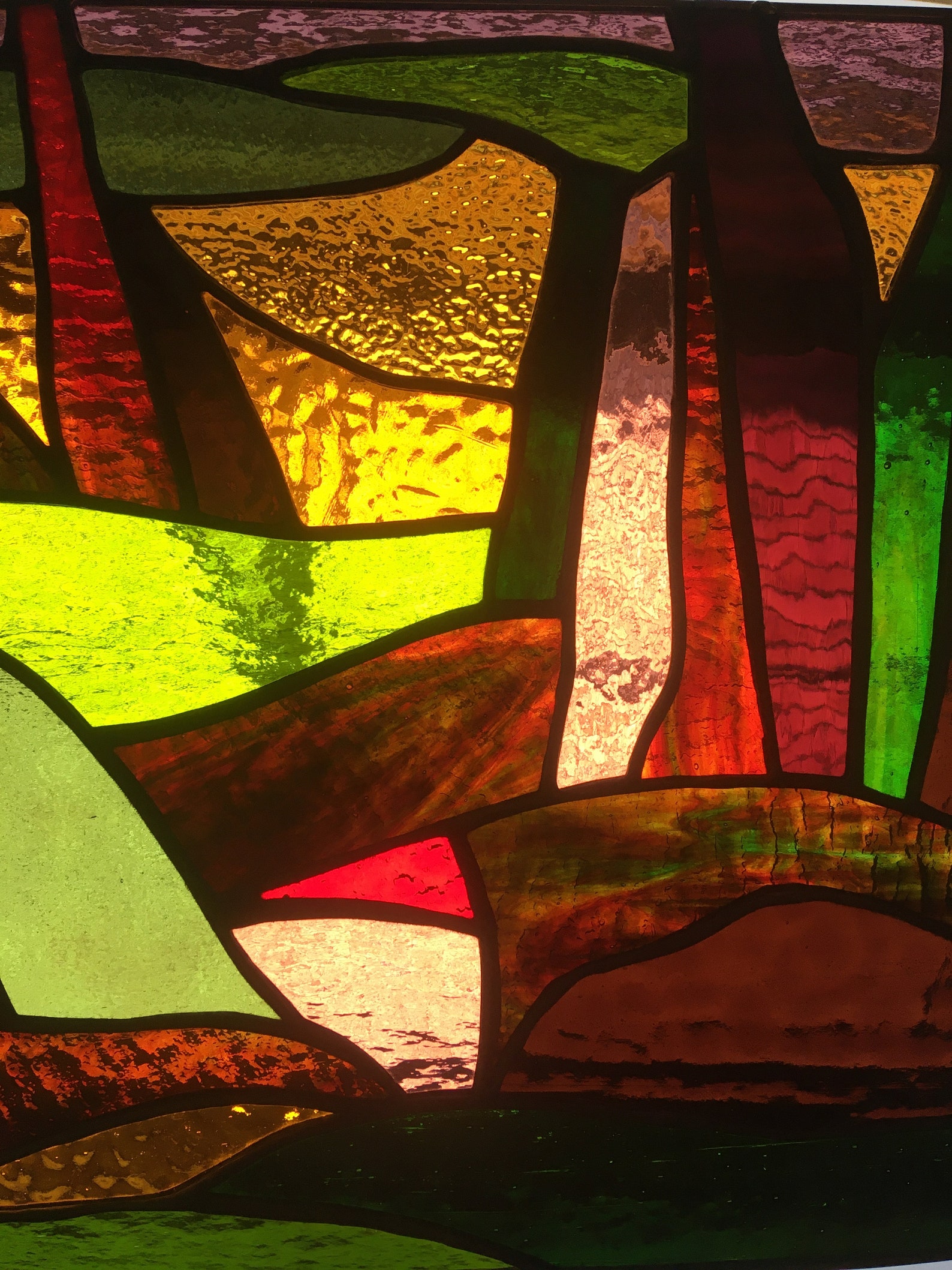 Stained Glass Abstract Landscape Etsy