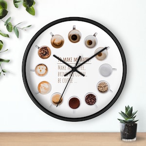 Coffee Lovers Wall Clock: Modern Kitchen Decor, Beverage Theme