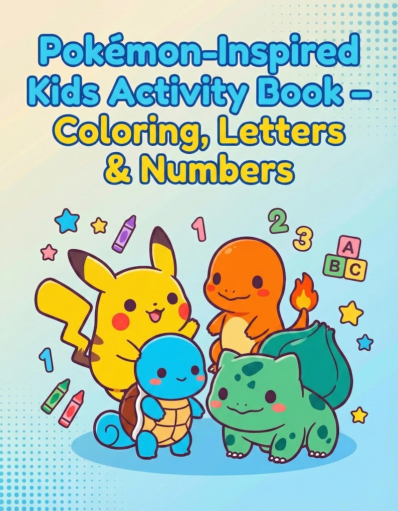 Pokémon Activity Book | Coloring Pages | Color by Number | Alphabet ...