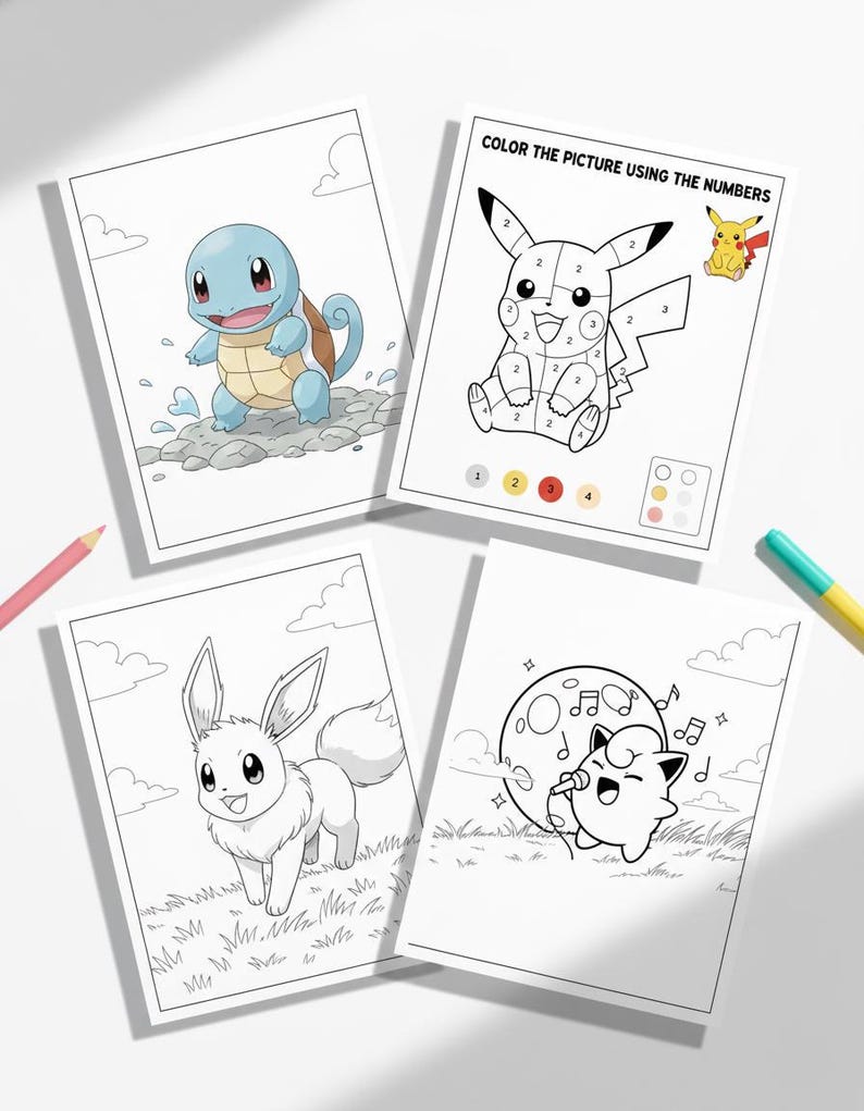 Pokémon Activity Book | Coloring Pages | Color by Number | Alphabet ...