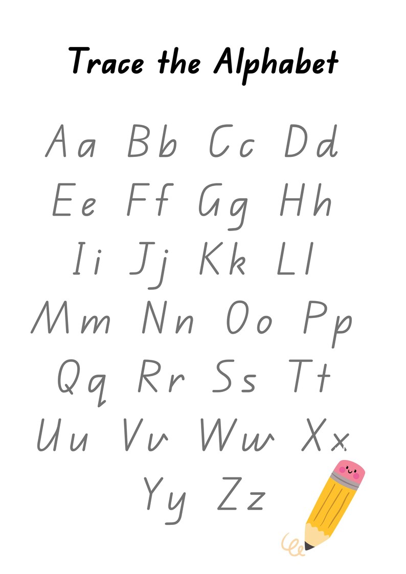 Printable Trace the Alphabet Sheet, Queensland Beginner Font, Ages 3 ...