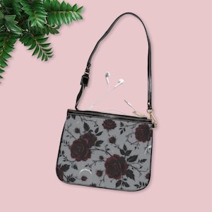 Red Rose Shoulder Bag: Gothic Floral Crossbody Purse