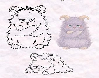 Ausmalbilder für Kinder | Große Gefühle Aktivität | 6 Wumpus Malvorlagen