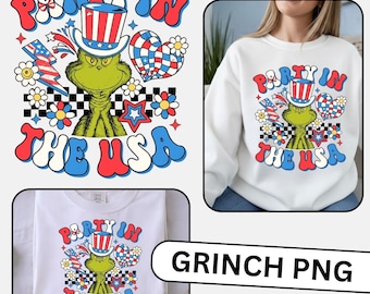 4. Juli Sublimations-Design, Uncle Sam Hat, Vintage Grinch, 4.