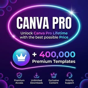 Livstidsåtkomst till Canva Pro, omedelbar e-postleverans, fler än 1 miljon premiumresurser och fler än 400 000 mallar, digital nedladdning bild 3