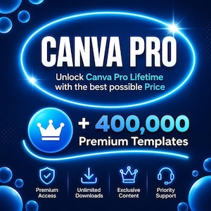 Livstidsåtkomst till Canva Pro, omedelbar e-postleverans, fler än 1 miljon premiumresurser och fler än 400 000 mallar, digital nedladdning bild 1