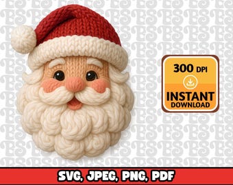 Weihnachten häkeln, Weihnachtsmann PNG, digitaler Download, Festliche Urlaub Clipart für Weihnachten