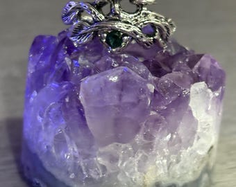 Enchanted Green Fairy Forest Mushroom Size 6 Ring Renaissance Pagan Halloween Costume Jewelry