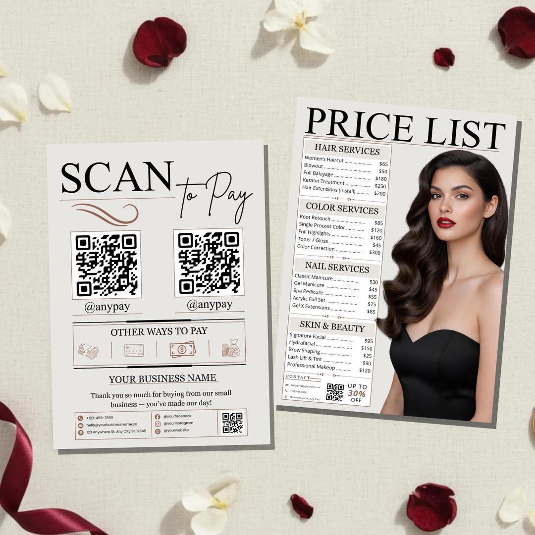 Editable Qr Permit Scan Editable QR Code Sign, Scan to Pay Display, Small Business Printable ...
