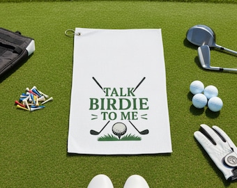 Talk Birdie to Me Golf Towel, Microfiber Golf Accessory