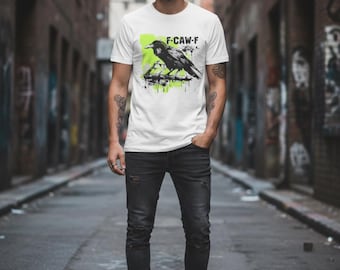 Funny Raven Graphic Tee | Edgy Crow Shirt, Urban Streetwear