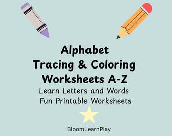 Alphabet-Ablaufverfolgungs-Arbeitsblätter A - Z Printable | Vorschul-Handschrift-Übung | Lerne Briefe schreiben für den Kindergarten
