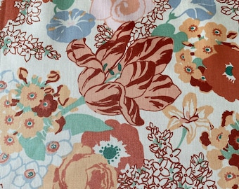 Tessuto floreale anni '60: stampa "Potpourri" di Cohama, stile Mid-Century Modern.