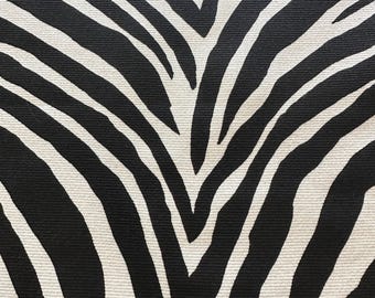 Schumacher Iconic Zebra Fabric Scraps: Linen Cotton Blend