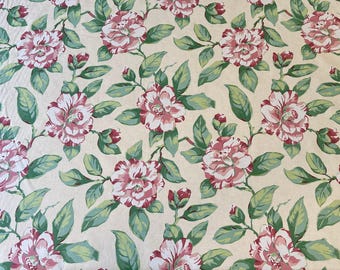Vintage Cyrus Clark Chintz Fabric: 1999 Charleston Camelia Floral