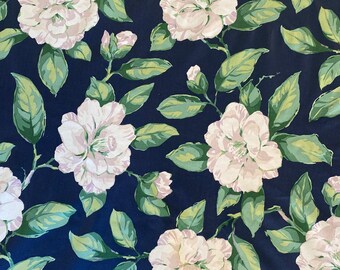 Vintage Camelia Chintz Fabric: 1999 Cyrus Clark "Charleston" Indigo Upholstery