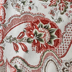 Vintage Pierre Frey Cotton Fabric Scrap: 1985 Amboise Indienne Border Print