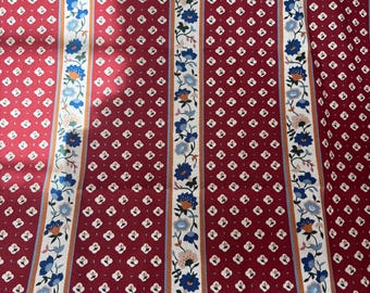 Waverly “Stockbridge Stripe” Red Lion Inn Fabric – Vintage Americana Floral Stripe – 47.5” Wide – Sold by the Yard