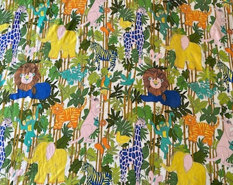 Vintage 1960s Jungle Fabric: Gabrielle Cie Cotton Sateen