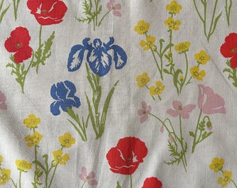 Vintage 1980s Laura Ashley Floral Cotton Fabric: Shabby Chic Cottagecore