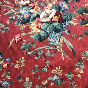 Vintage P. Kaufmann Floral Upholstery Fabric: 1980s Morning Glory Damask
