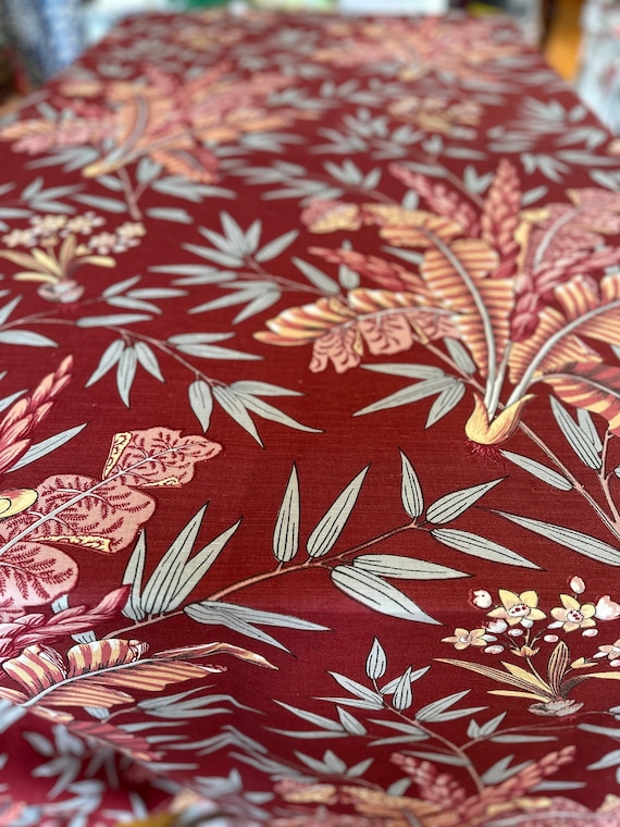 Vintage Brunschwig & Fils Barbados Fabric: Tobacco Leaf Linen-Cotton Blend