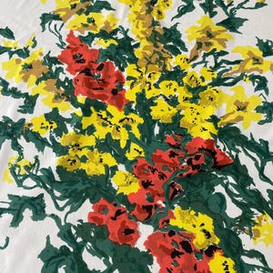 Vintage 1950s French Gladiola Fabric - Brunschwig & Fils Hand-Printed Canvas