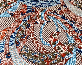 Tela Cohama vintage de los años 60: Colección Este/Oeste "Festival", 5 yardas