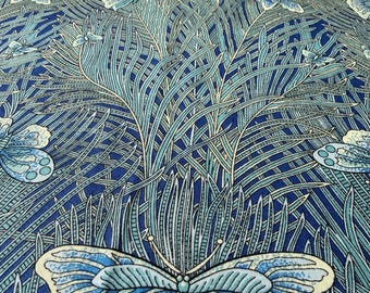 Alexander Henry Butterfly Botanical Fabric, William Morris Style Meadow Print