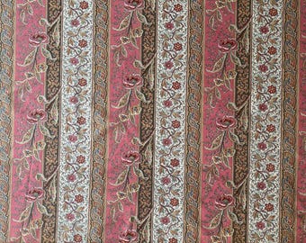 Tissu fleuri coriandre vintage 1996 - Tissus pour frontières indiennes coton