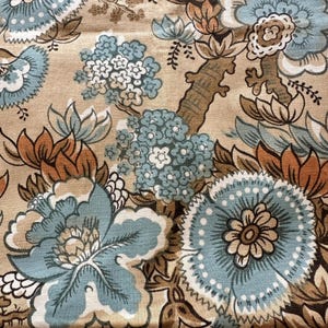 Vintage Brunschwig & Fils Oxford Fabric Sample: 1960s Jacobean Floral Cotton