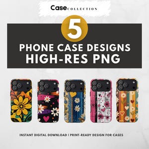 Etui na telefon z kwiatowym wzorem w stylu retro