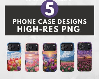 Tulip Garden Phone Case Sublimation Designs