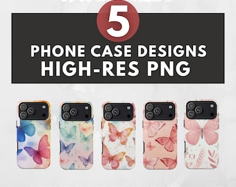 3D Puffy Butterfly Phone Case Sublimation Designs – High Resolution PNG Bundle