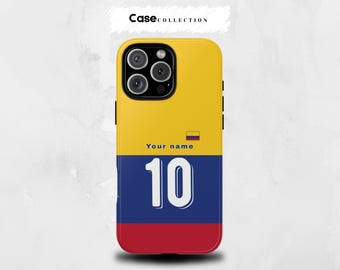 Colombia Soccer Jersey Inspired Custom Phone Case, Personalized Name and Number