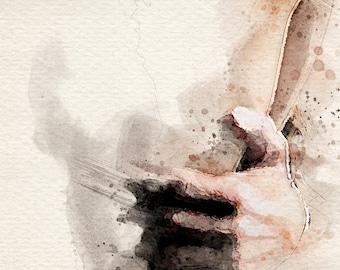Fine Art Watercolor Boudoir Canvas