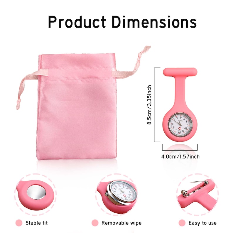 Reloj de enfermera de silicona personalizado con nombre grabado imagen 2
