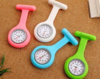 Personalisierte Silikon Krankenschwester-Taschenuhr mit eingraviertem Namen