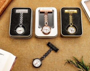 Reloj de bolsillo de enfermera con grabado personalizado para mujeres y hombres, regalo personalizado de graduación de enfermería, regalo de partera, regalo de graduación del campo médico.