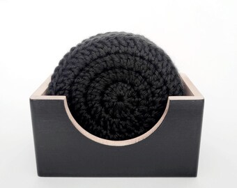 Sous-verres au crochet avec boîte (Ensemble de 4)