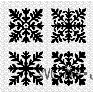 Hawaiian Quilt Design Bundle  | 4 Tropical Patterns (SVG, PNG, JPEG)