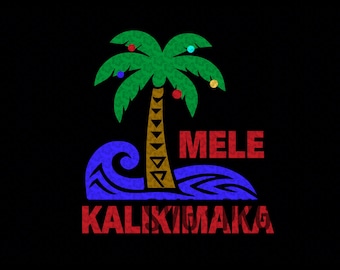 Mele Kalikimaka SVG: Plik do wycinania hawajskich palm bożonarodzeniowych (pobieranie cyfrowe)