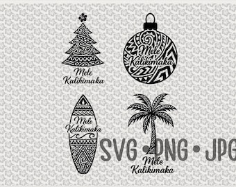 Mele Kalikimaka SVG Bundle: Polinezyjskie wzory świąteczne (pobieranie cyfrowe)