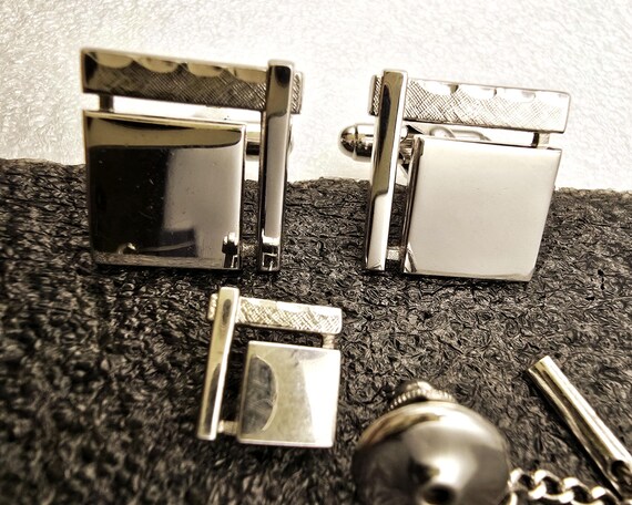 Vintage Anson  solid  Sterling silver cufflinks a… - image 1