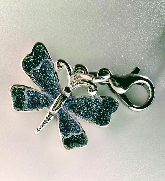 Vintage Sterling Silver enameled Dragonfly-butter… - image 4